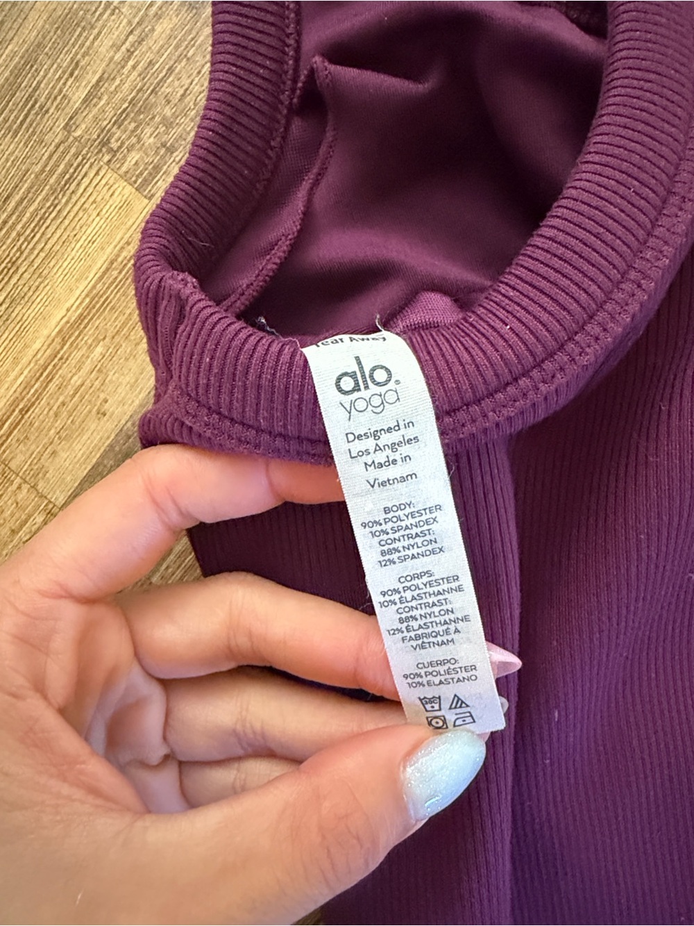 ALO Yoga Ribbed Racerback Tank - Plum - Picture 5 of 5